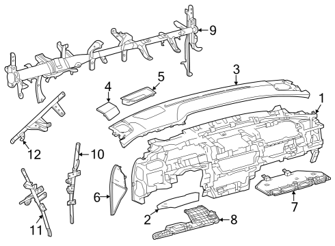 2024 Toyota Grand Highlander Under Cover, Passenger Side Diagram for 55607-0E170