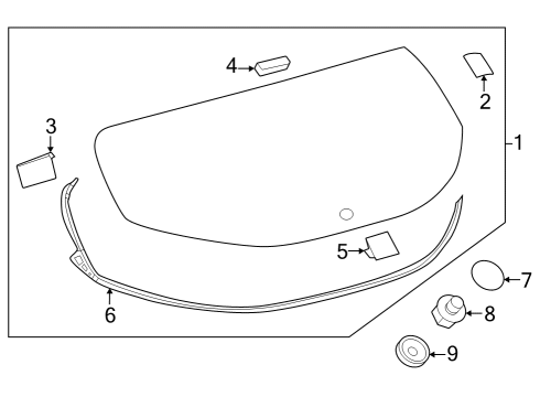 2023 Toyota GR Corolla Spacer, Quarter Window Glass Diagram for 62785-60030