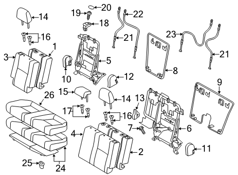 2013 Scion tC Pad, Rear Seat Back, RH Diagram for 71651-21120