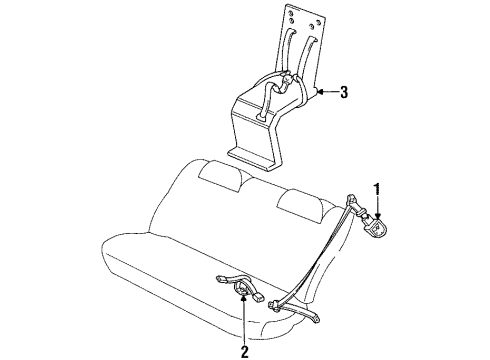 1995 Toyota Corolla Rear Seat Belts Diagram 1 - Thumbnail