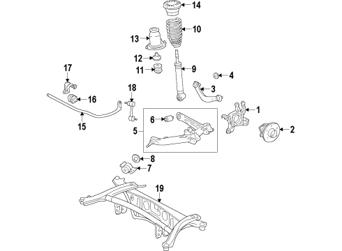 2013 Toyota Matrix Rear Suspension, Control Arm Diagram 6 - Thumbnail