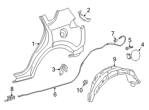 2016 Toyota RAV4 Quarter Panel & Components Diagram 2 - Thumbnail