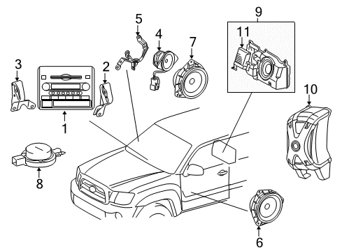 2014 Toyota Tacoma Receiver Assembly, Radio Diagram for 86140-04150