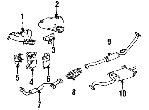 1995 Toyota Celica Exhaust Components Diagram 1 - Thumbnail