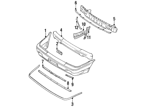 1992 Toyota Corolla Front Bumper Diagram 2 - Thumbnail