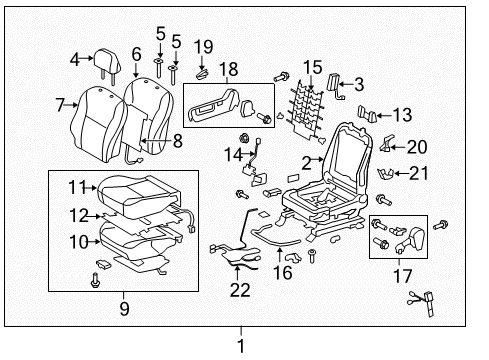 2012 Toyota Corolla Pad, Front Seat Back, RH Diagram for 71551-02720