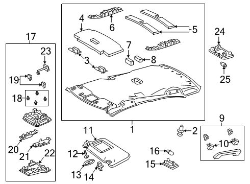 2023 Toyota Corolla VISOR ASSY, RH Diagram for 74310-12M00-C0