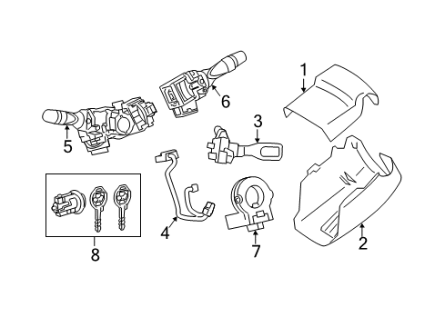 2009 Toyota Camry Cover, Steering Column, UPR Diagram for 45286-06140-B1