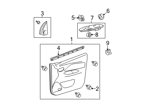 2009 Toyota Yaris Rear Door Diagram 4 - Thumbnail