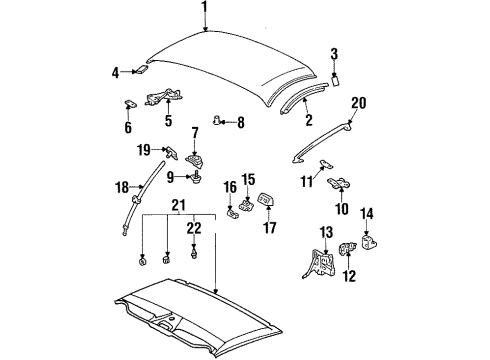 1998 Toyota Supra Top & Components, Exterior Trim, Interior Trim, Body Diagram