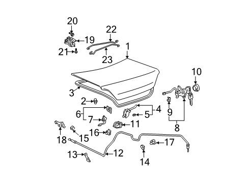 2000 Toyota Solara Trunk Lid Diagram 1 - Thumbnail