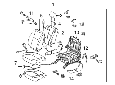 2006 Toyota Tundra Seat Assy, Front LH Diagram for 71200-0C380-B7