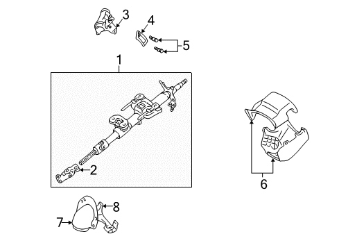 1998 Toyota Corolla Post Assembly, Steering Diagram for 45200-02081