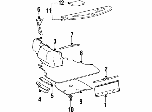 1994 Toyota Camry Grille Sub-Assy, Rear Speaker, RH Diagram for 64370-06010-B0