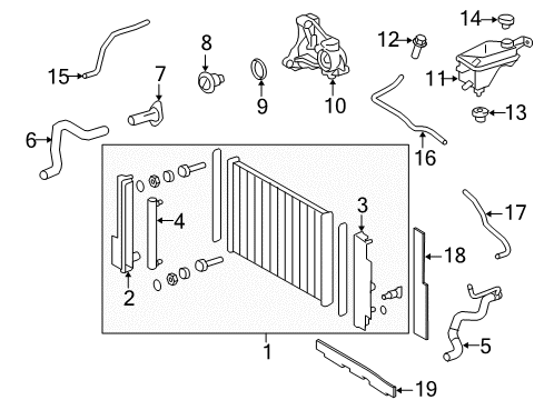 2009 Scion xB Tank, Radiator, Upper Diagram for 16441-28660