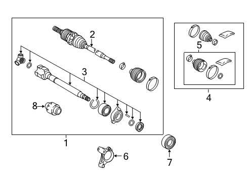 2020 Toyota RAV4 Drive Axles - Front Diagram 2 - Thumbnail