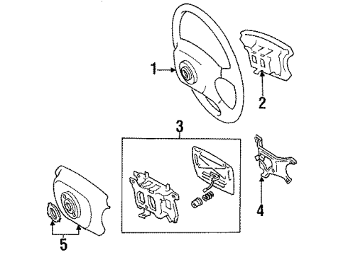 1991 Toyota Previa Steering Wheel & Trim Diagram