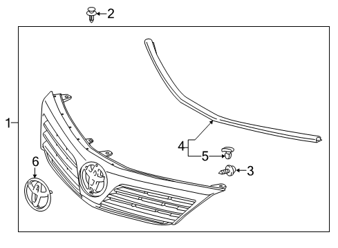 2014 Toyota Camry Grille & Components Diagram 2 - Thumbnail