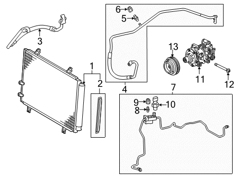 2018 Toyota Avalon A/C Condenser, Compressor & Lines Diagram 2 - Thumbnail