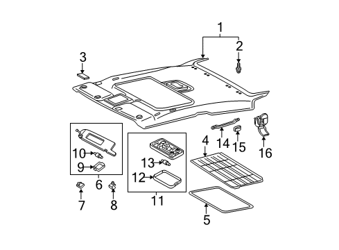 2004 Toyota Solara Interior Trim - Roof Diagram 1 - Thumbnail