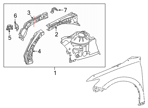 2020 Toyota Camry Structural Components & Rails Diagram 2 - Thumbnail