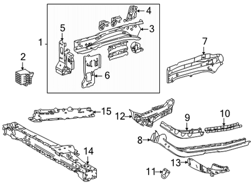 2020 Toyota Mirai Protector, Front End Panel Diagram for 53935-75010