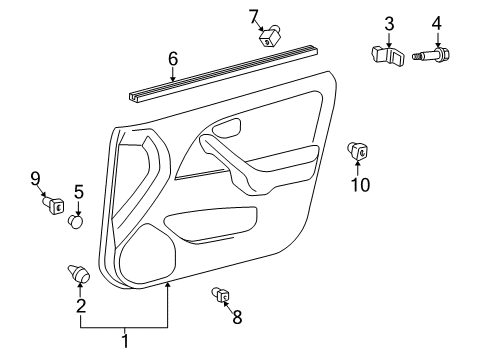 1998 Toyota Camry Interior Trim - Front Door Diagram 1 - Thumbnail