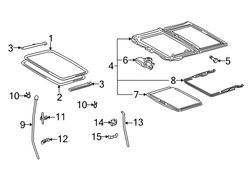 2002 Toyota Camry Weatherstrip, Sliding Roof Diagram for 63251-30100