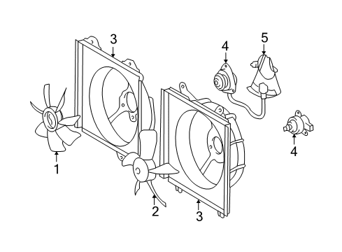 2005 Toyota RAV4 Cooling System, Radiator, Water Pump, Cooling Fan Diagram 1 - Thumbnail