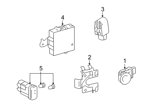 2012 Toyota FJ Cruiser Parking Aid Diagram 1 - Thumbnail