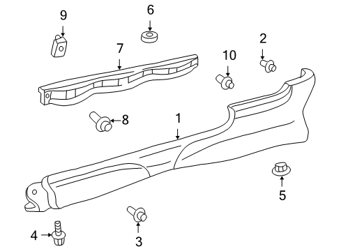 2004 Toyota Echo Exterior Trim - Pillars, Rocker & Floor Diagram 1 - Thumbnail