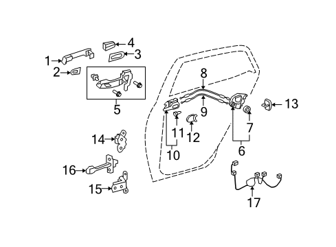 2012 Scion xD Check Assembly, Rear Door Diagram for 68640-52101