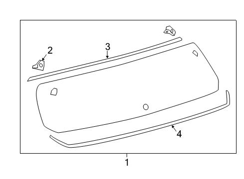 2017 Toyota Corolla iM Lift Gate - Glass & Hardware Diagram