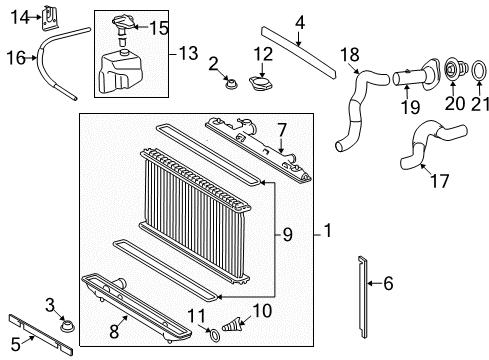 2008 Toyota Camry Tank, Radiator, Lower Diagram for 16461-28550