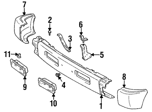 1997 Toyota Land Cruiser Front Bumper Diagram