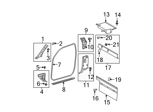 2010 Toyota Tundra Panel Assy, Quarter Trim, Lower LH Diagram for 62540-0C010-C0