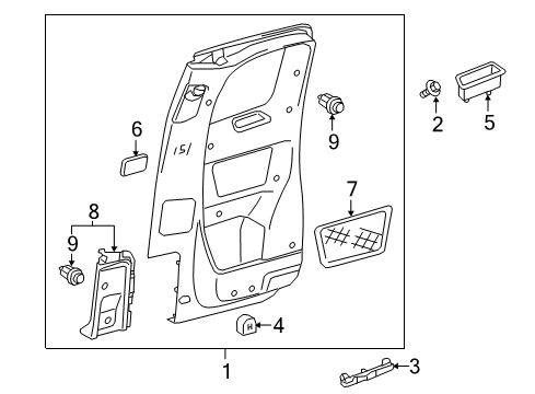 2016 Toyota Tacoma Interior Trim - Rear Door Diagram 1 - Thumbnail