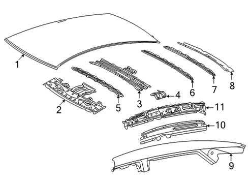 2017 Toyota Mirai Roof & Components Diagram