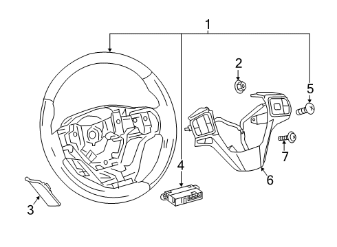 2017 Toyota Sienna Cover, Steering Wheel Diagram for 45186-0E060-C0