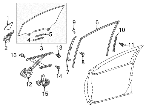 2012 Toyota Prius C Front Door Diagram 1 - Thumbnail