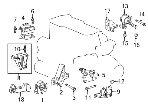 2015 Scion tC Bolt, Stud Diagram for 90116-12053