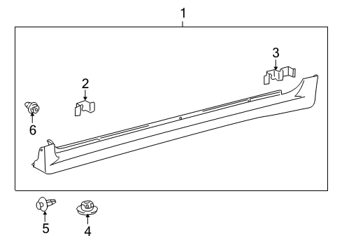 2009 Toyota Corolla Retainer, Rocker Panel Moulding Diagram for 75865-02010