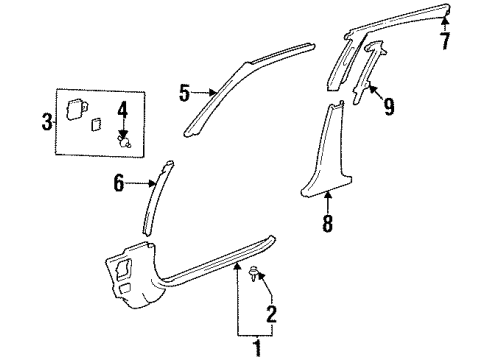 1995 Toyota Corolla Interior Trim - Pillars, Rocker & Floor Diagram 2 - Thumbnail