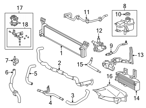 2019 Toyota Highlander Inverter Cooling Components, Trans Oil Cooler Diagram