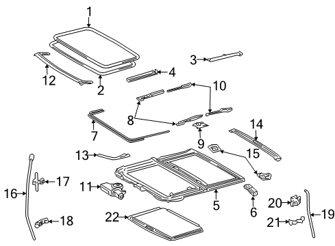 2003 Toyota Camry Sunroof, Body Diagram 2 - Thumbnail