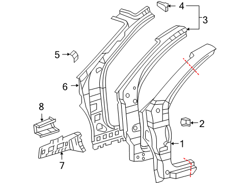 2006 Toyota Sienna Plate, Noise Control Diagram for 61825-AE010