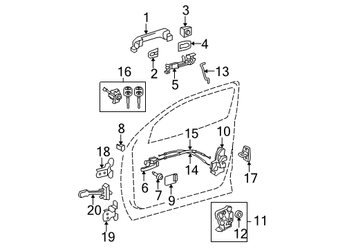 2007 Toyota Tundra Front Door Lock Assembly, Left Diagram for 69320-0C020