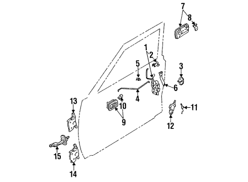 1995 Toyota Pickup Front Door Lock Assembly, Right Diagram for 69310-35130