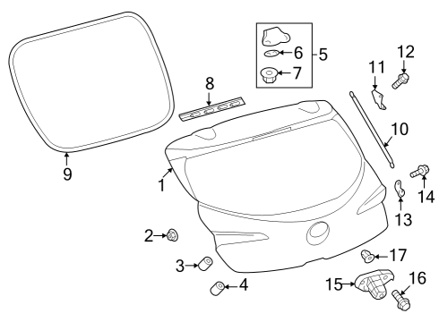 2019 Toyota Corolla Hinge Assembly, Back Doo Diagram for 68810-12050