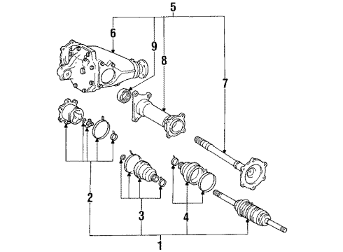 1995 Toyota 4Runner Shaft Assembly, Front Drive Diagram for 43430-35021